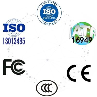 Quality Certifications Logos - ISO, CE, FCC, RoHS, IATF
