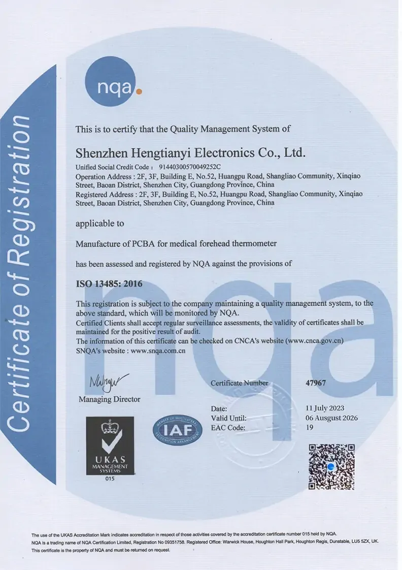 ISO 13485:2016 Certificate