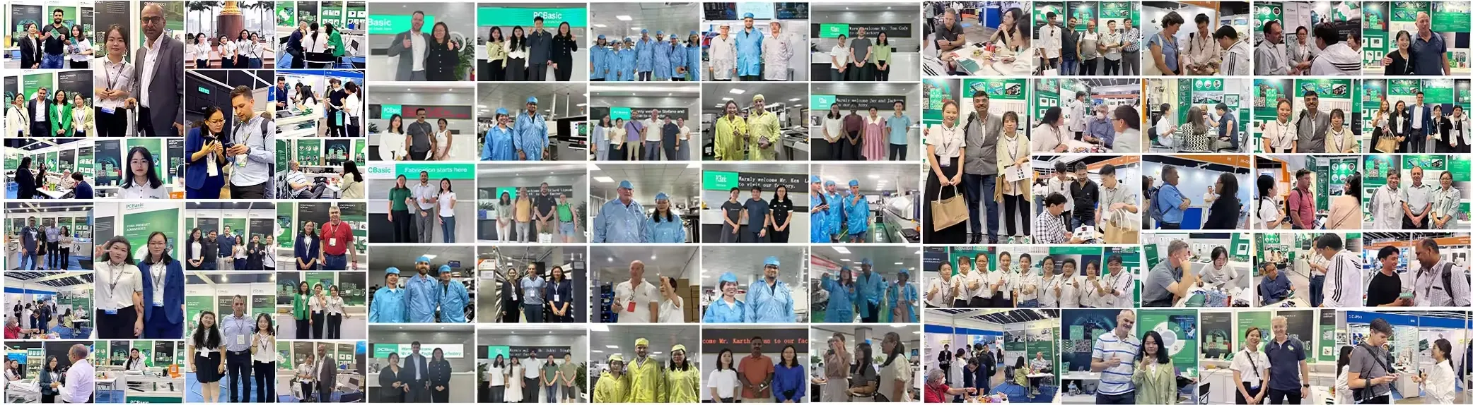 PCBasic global customer visits and facility tour collage