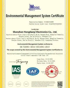 ISO 14001:2015 Certificate
